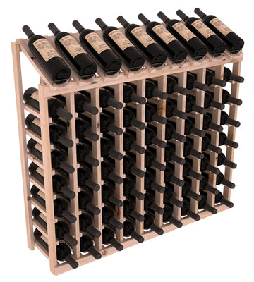 InstaCellar - 9 Column, 8R Display Top Rack in Alder Unstained with WineSafe™ Satin Sealant