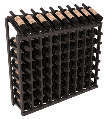 InstaCellar - 9 Column, 8R Display Top Rack in Alder Black stained with WineSafe™ Satin Sealant