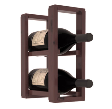 Living Series - 1 Column Magnum Countertop Rack in Alder Walnut stained with WineSafe™ Satin Sealant