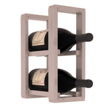 Living Series - 1 Column Magnum Countertop Rack in Alder Greywash stained with WineSafe™ Satin Sealant