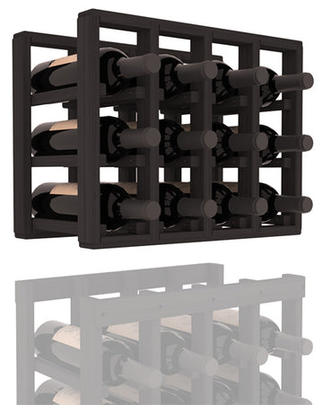 InstaCellar - 4 Column Standard Extender Rack in Grand Mahogany Black stained without WineSafe™ Satin Sealant