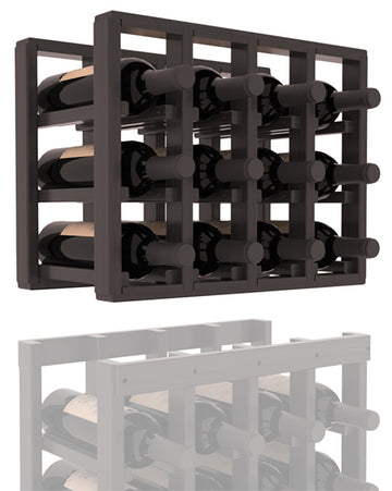 InstaCellar - 4 Column Standard Extender Rack in Grand Mahogany Black stained with WineSafe™ Satin Sealant