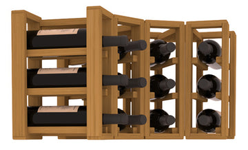 Living Series - 4 Column Corner Countertop Rack in Grand Mahogany Oak stained without WineSafe™ Satin Sealant