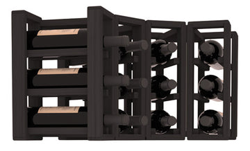 Living Series - 4 Column Corner Countertop Rack in Grand Mahogany Black stained without WineSafe™ Satin Sealant