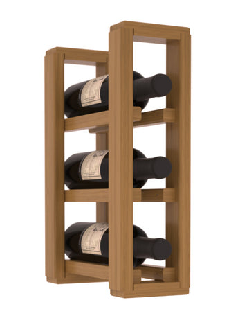 Living Series - 1 Column Split Countertop Rack in Grand Mahogany Oak stained with WineSafe™ Satin Sealant
