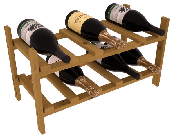 Living Series - 10 Bottle Magnum Stackable in Alder Oak stained without WineSafe™ Satin Sealant