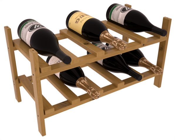 Living Series - 10 Bottle Magnum Stackable in Alder Oak stained with WineSafe™ Satin Sealant
