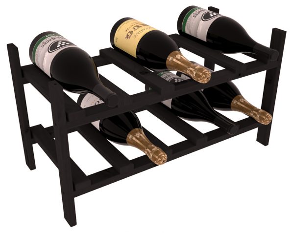 Living Series - 10 Bottle Magnum Stackable in Alder Black stained without WineSafe™ Satin Sealant