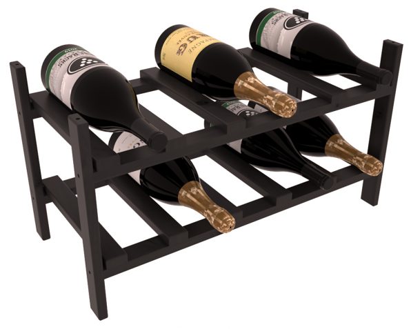 Living Series - 10 Bottle Magnum Stackable in Alder Black stained with WineSafe™ Satin Sealant