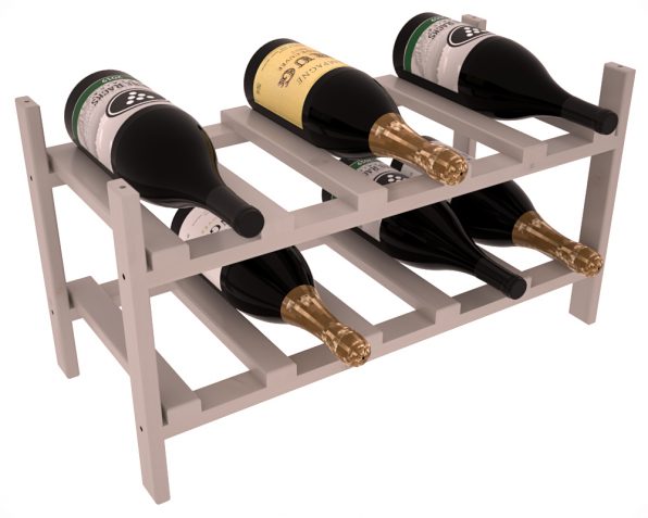 Living Series - 10 Bottle Magnum Stackable in Alder Greywash stained with WineSafe™ Satin Sealant