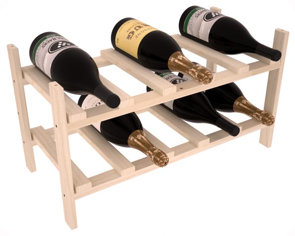 Living Series 10 Magnum Bottle Stackable Wine Rack | Solid-Wood Design ...