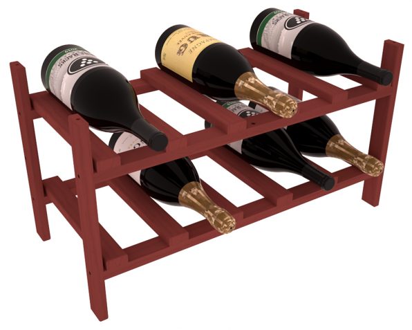 Living Series - 10 Bottle Magnum Stackable in Pine Cherry stained without WineSafe™ Satin Sealant