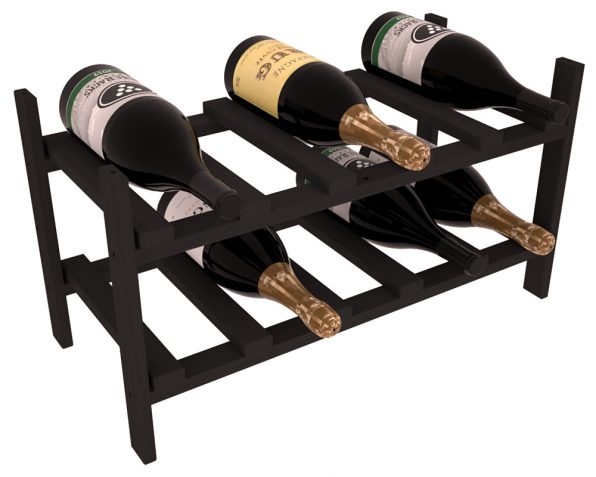 Living Series - 10 Bottle Magnum Stackable in Pine Black stained without WineSafe™ Satin Sealant