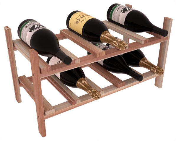 Living Series - 10 Bottle Magnum Stackable in Redwood Unstained without WineSafe™ Satin Sealant