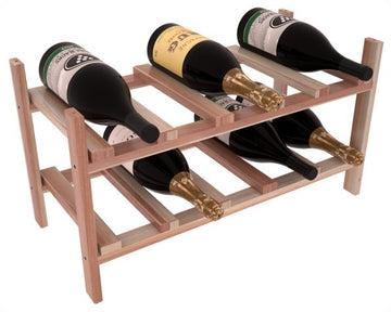 Living Series - 10 Bottle Magnum Stackable in Redwood Unstained with WineSafe™ Satin Sealant