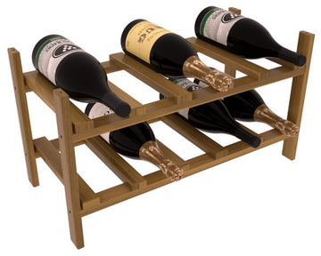 Living Series - 10 Bottle Magnum Stackable in Redwood Oak stained with WineSafe™ Satin Sealant