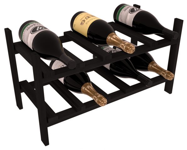 Living Series - 10 Bottle Magnum Stackable in Redwood Black stained without WineSafe™ Satin Sealant