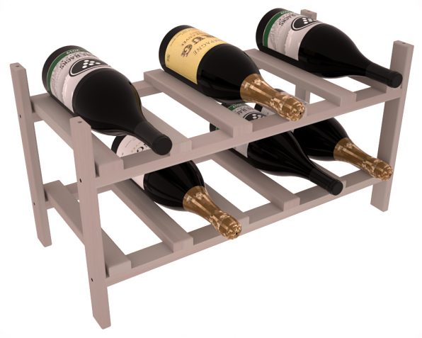 Living Series - 10 Bottle Magnum Stackable in Redwood Greywash stained without WineSafe™ Satin Sealant
