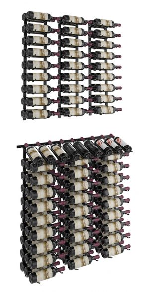 W Series Presentation Row Display (wall mounted metal wine rack kit) in Matte Black