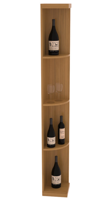 Retail Quarter Round Display in Grand Mahogany Oak stained with WineSafe™ Satin Sealant