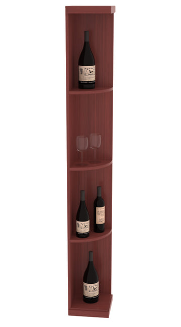 InstaCellar - Quarter Round Display in Grand Mahogany Cherry stained with WineSafe™ Satin Sealant