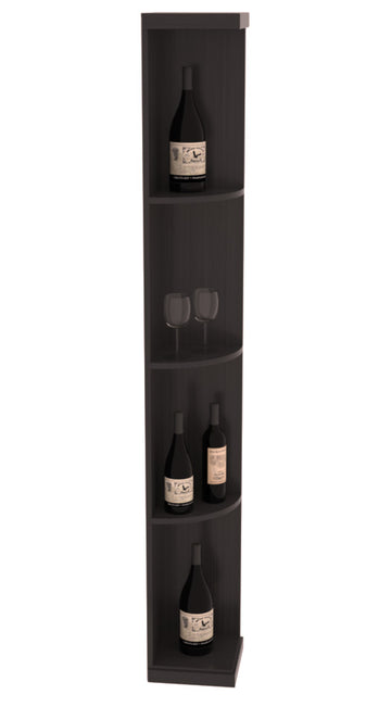 InstaCellar - Quarter Round Display in Grand Mahogany Black stained with WineSafe™ Satin Sealant