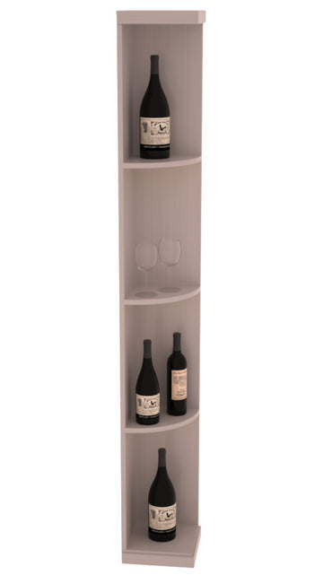 InstaCellar - Quarter Round Display in Grand Mahogany Greywash stained with WineSafe™ Satin Sealant
