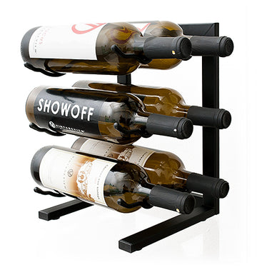 6 Bottle Tabletop Wine Rack in Matte Black