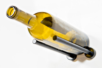 Vino Rails – Single Bottle in Matte Black Drywall (includes Collars)