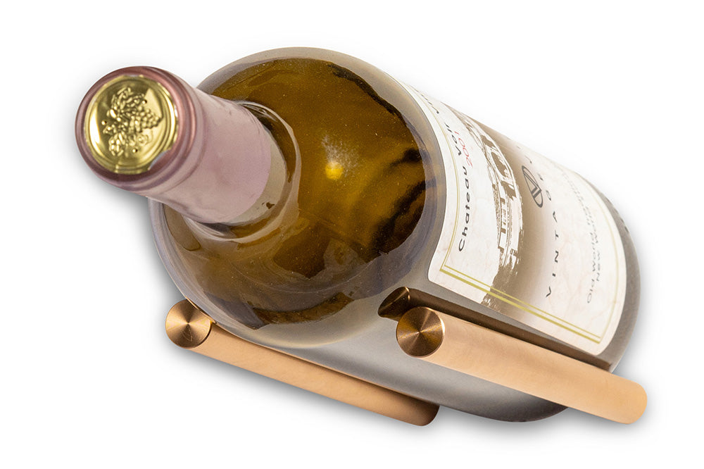 Vino Rails – Single Bottle in Golden Bronze Wood/Studs