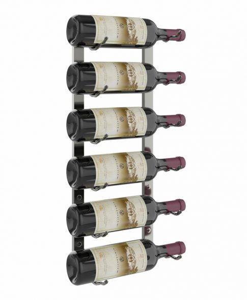 W Series Wine Rack 2 (wall mounted metal wine bottle storage) in 6 Bottles (Single Deep) Gunmetal