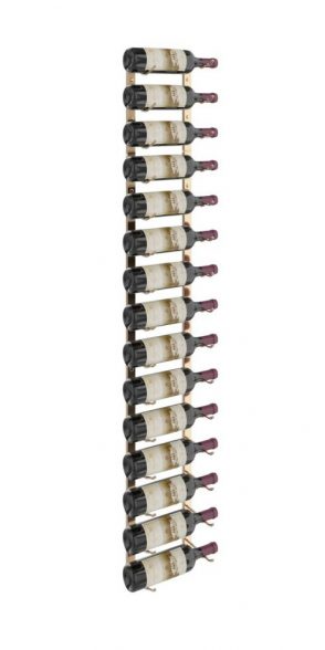 W Series Wine Rack 5 (wall mounted metal wine rack kit) in 15 Bottles (Single Deep) Golden Bronze