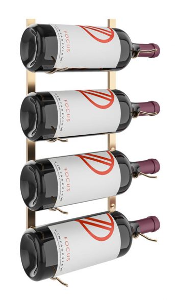 W Series Big Bottle Rack (wall mounted metal wine storage for 3L – 6L wine bottles) in Golden Bronze