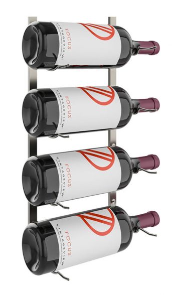 W Series Big Bottle Rack (wall mounted metal wine storage for 3L – 6L wine bottles) in Gunmetal