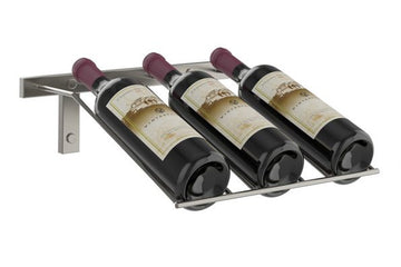 W Series Presentation Row 3 Bottle (wall mounted metal wine rack) in 3 bottles Gunmetal
