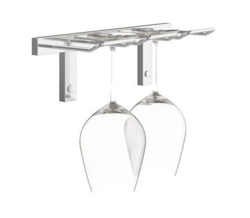 Single Deep Stemware Rack in Chrome Luxe 2 Wine Glasses/Single Deep