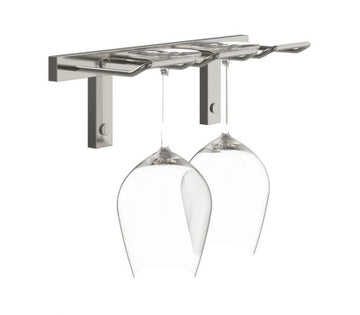 Single Deep Stemware Rack in Gunmetal 2 Wine Glasses/Single Deep