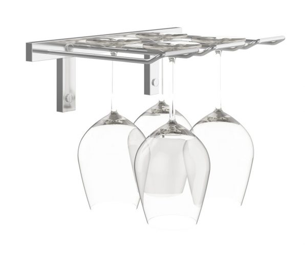 Double Deep Stemware Rack in Chrome Luxe 4 Wine Glasses/Double Deep