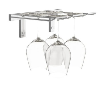Double Deep Stemware Rack in Chrome Luxe 4 Wine Glasses/Double Deep