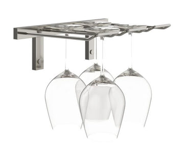 Double Deep Stemware Rack in Gunmetal 4 Wine Glasses/Double Deep
