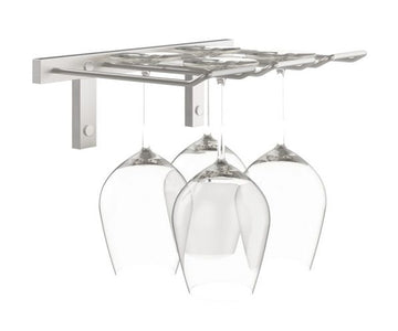 Double Deep Stemware Rack in Brushed Nickel 4 Wine Glasses/Double Deep