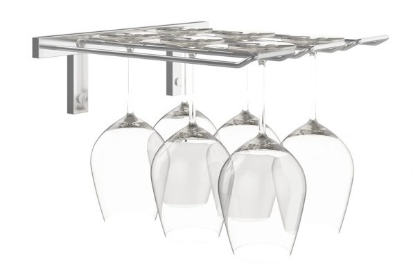 Triple Deep Stemware Rack in Chrome Luxe 6 Wine Glasses/Triple Deep