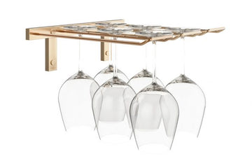 Triple Deep Stemware Rack in Golden Bronze 6 Wine Glasses/Triple Deep
