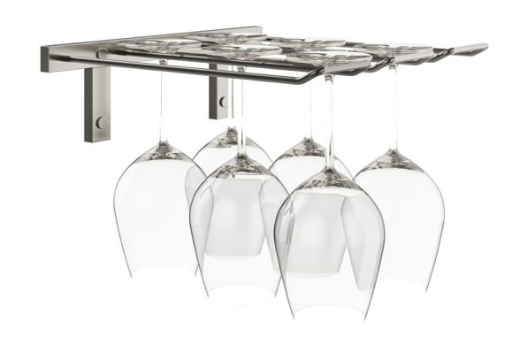 Triple Deep Stemware Rack in Gunmetal 6 Wine Glasses/Triple Deep