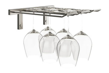 Triple Deep Stemware Rack in Gunmetal 6 Wine Glasses/Triple Deep