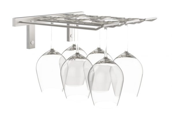 Triple Deep Stemware Rack in Brushed Nickel 6 Wine Glasses/Triple Deep