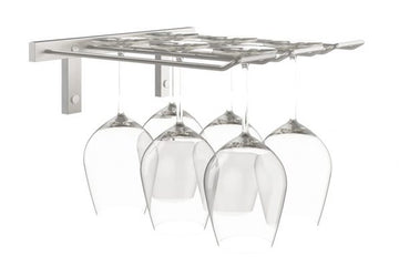 Triple Deep Stemware Rack in Brushed Nickel 6 Wine Glasses/Triple Deep