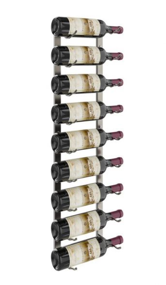 W Series Wine Rack 3 (wall mounted metal bottle storage) in 9 Bottles (Single Deep) Gunmetal