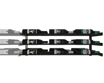 Wine Wall Three Row (Extension Kit) in 27 Bottles (Triple Deep) Matte Black/Matte Black Matte Black