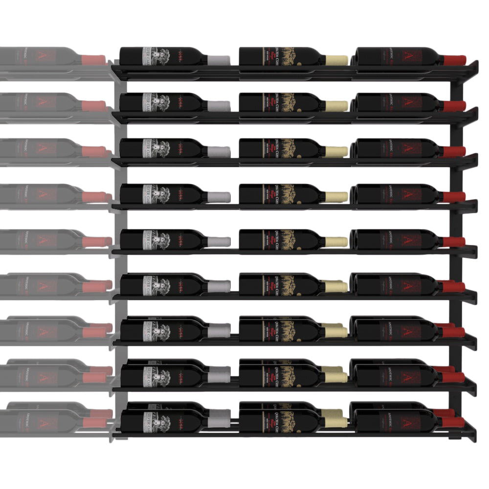 Wine Wall Nine Row (Extension Kit) in 54 Bottles (Extension) Matte Black/Matte Black